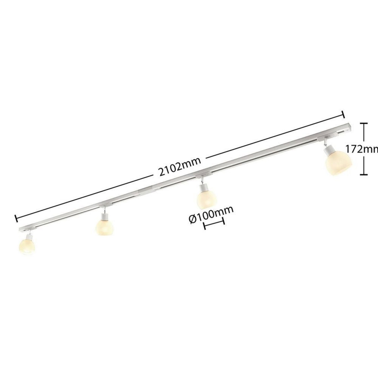 Linaro Round Track 4 Stropna lampa E14 Bijela/Opal - Lindby