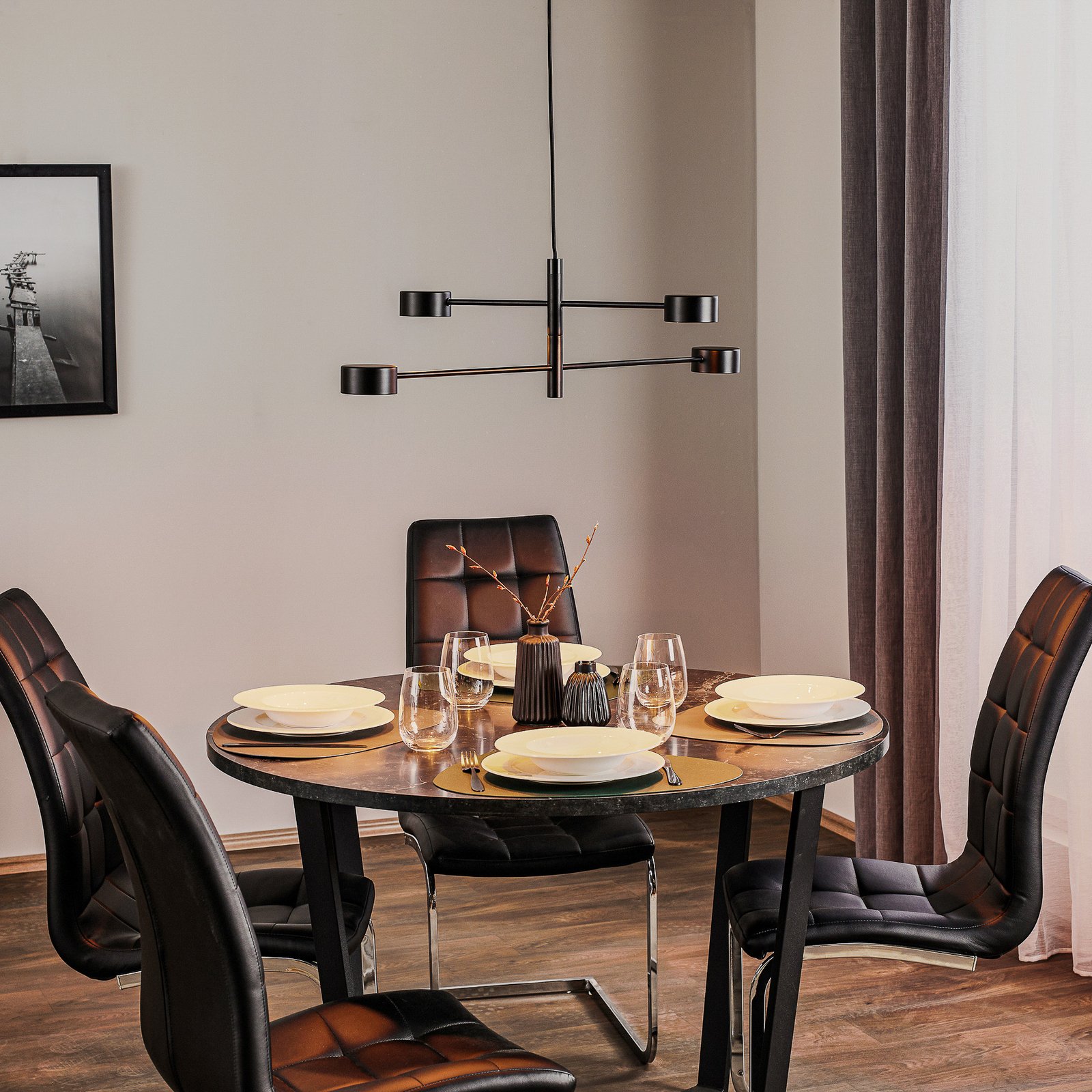 Clyde 4 LED Függőlámpa Black - Nordlux