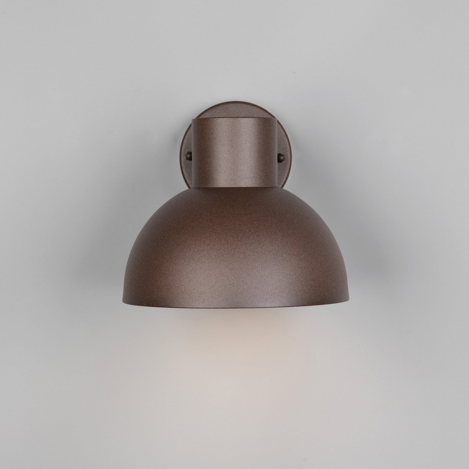 Āra sienas lampa ELBE, rūsas krāsā, Ø 20 cm, metāls, IP44
