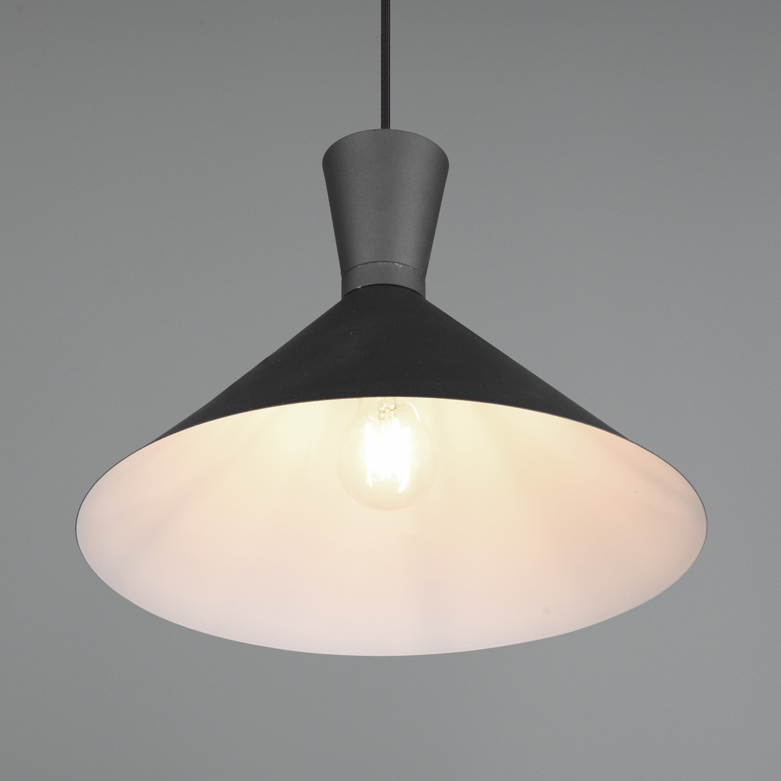 Enzo lampă suspendată, o sursă, Ø 35 cm, negru