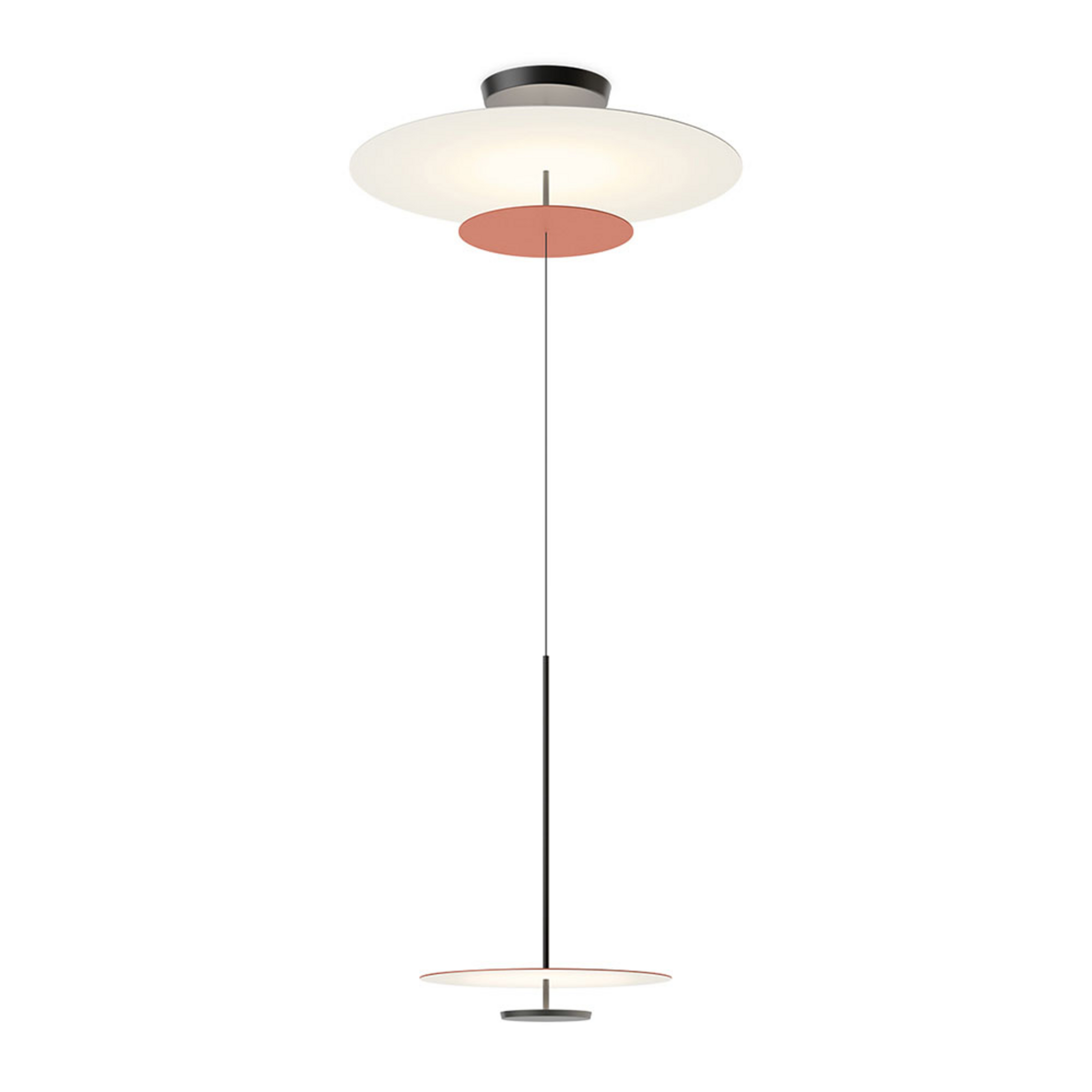 Flat LED hanglamp 3-lamps Ø 90 cm terracotta - Vibia