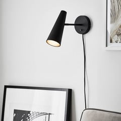 Foco de pared Peak, 1 luz, negro