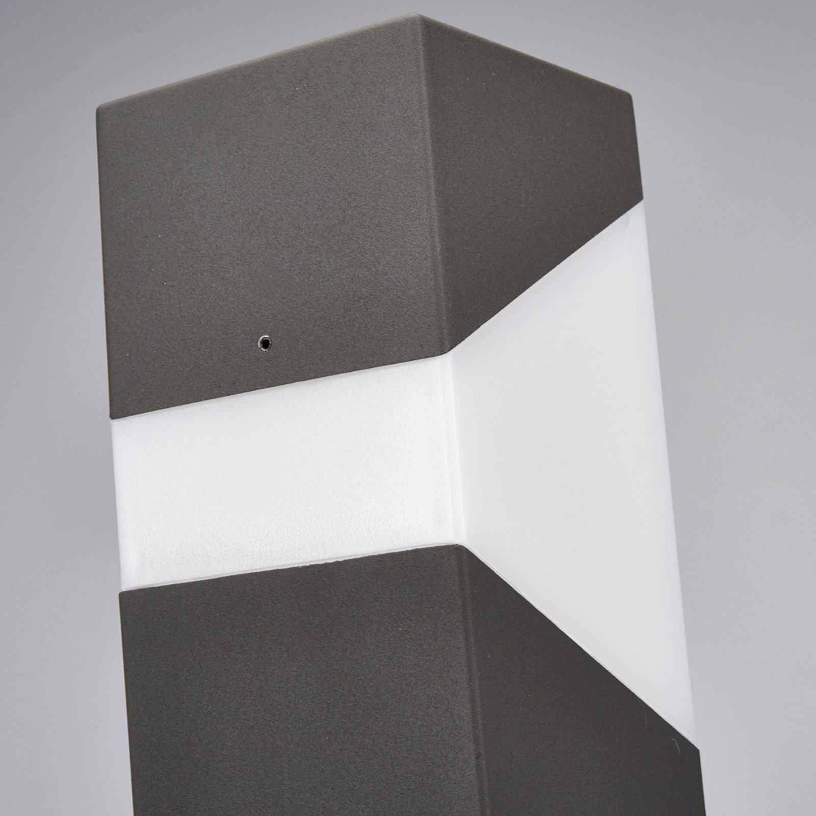 Lucande pillar light Kiran, sensor, graphite grey, aluminium, 60 cm