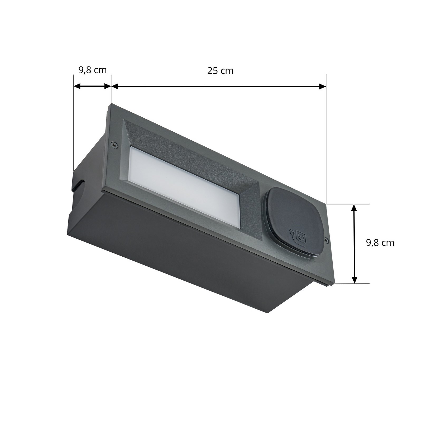 Lachlain oprawa wpuszczana ścienna LED, gniazdko, antracyt - Lucande Lachlain oprawa wpuszczana ścienna LED, gniazdko, antracyt - Lucande