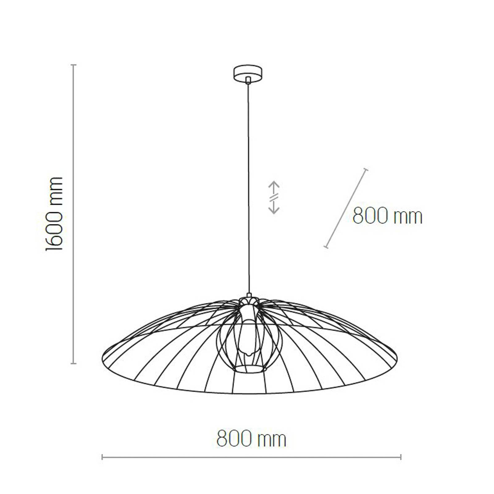 Hanglamp Barbella met kooikap Ø 80 cm