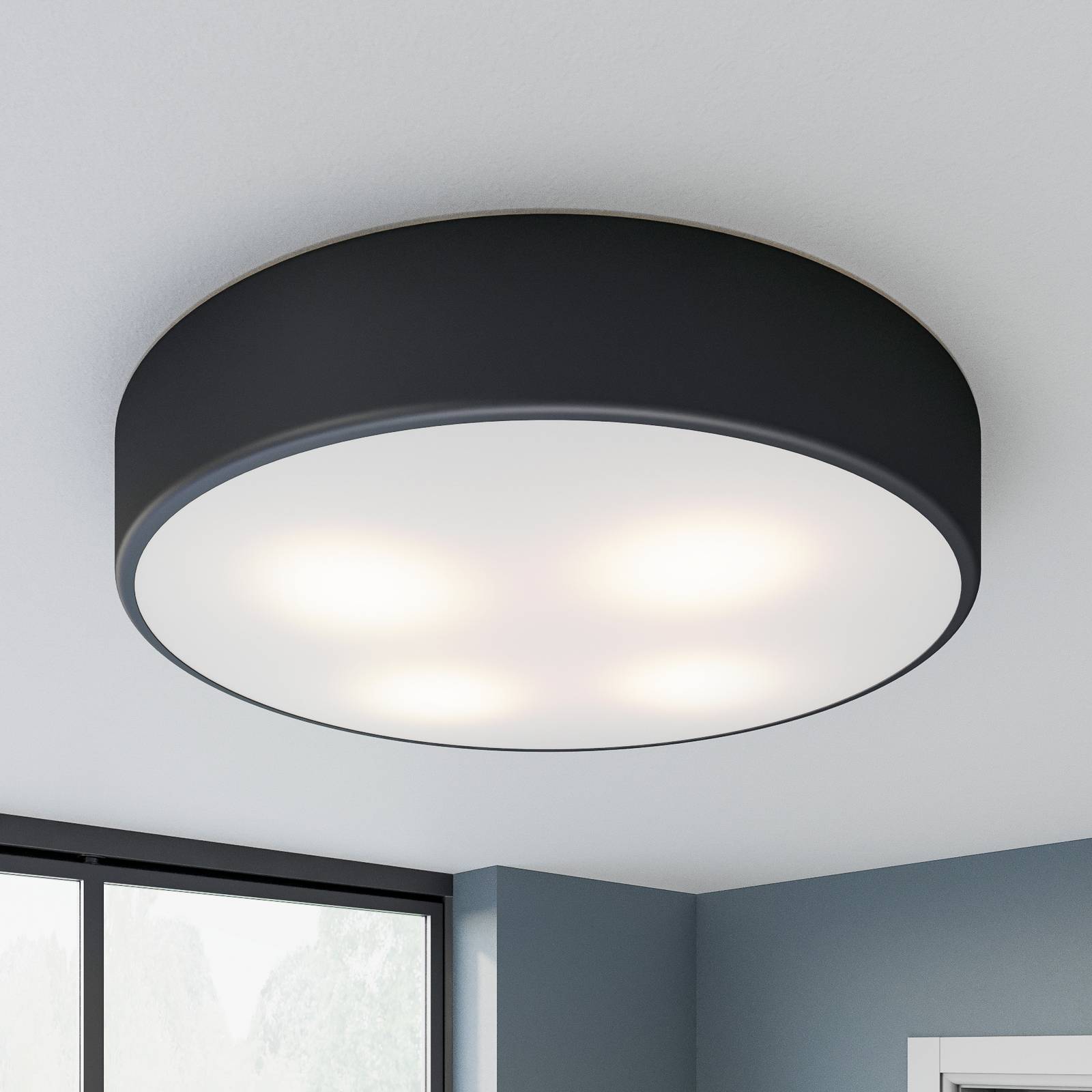 TEMAR LIGHTING Plafonnier Cleo Ø 50 cm noir