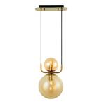 Hanglamp Mira, vintage-stijl, 2-lamps, goud