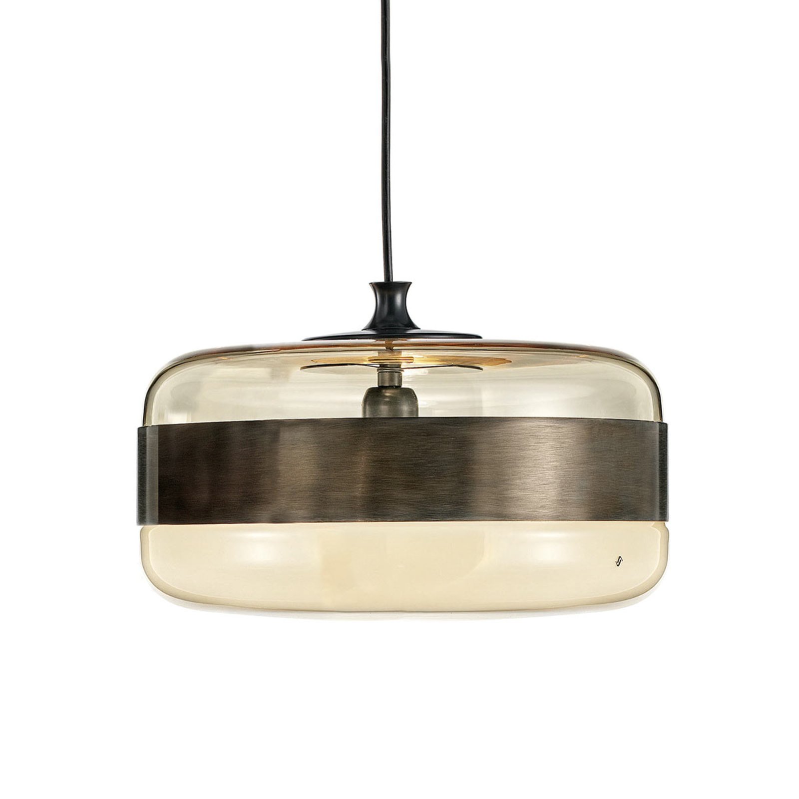 Szklana lampa wisząca Futura w brązie, 40 cm