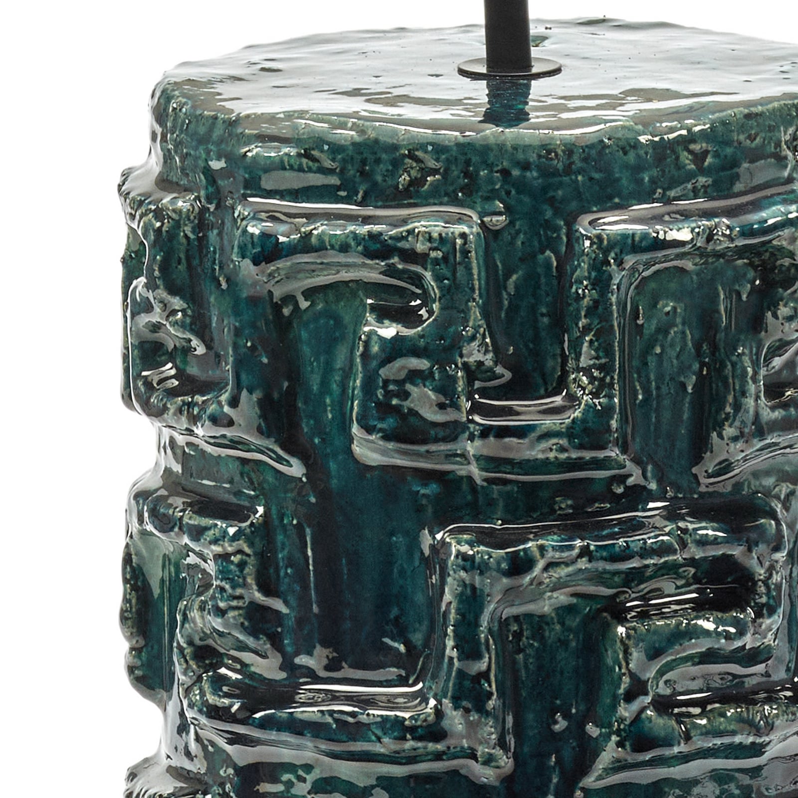 01 BLUE GREEN LOOK AT ME bordlampe, keramik, tekstil, højde 84 cm – Serax
