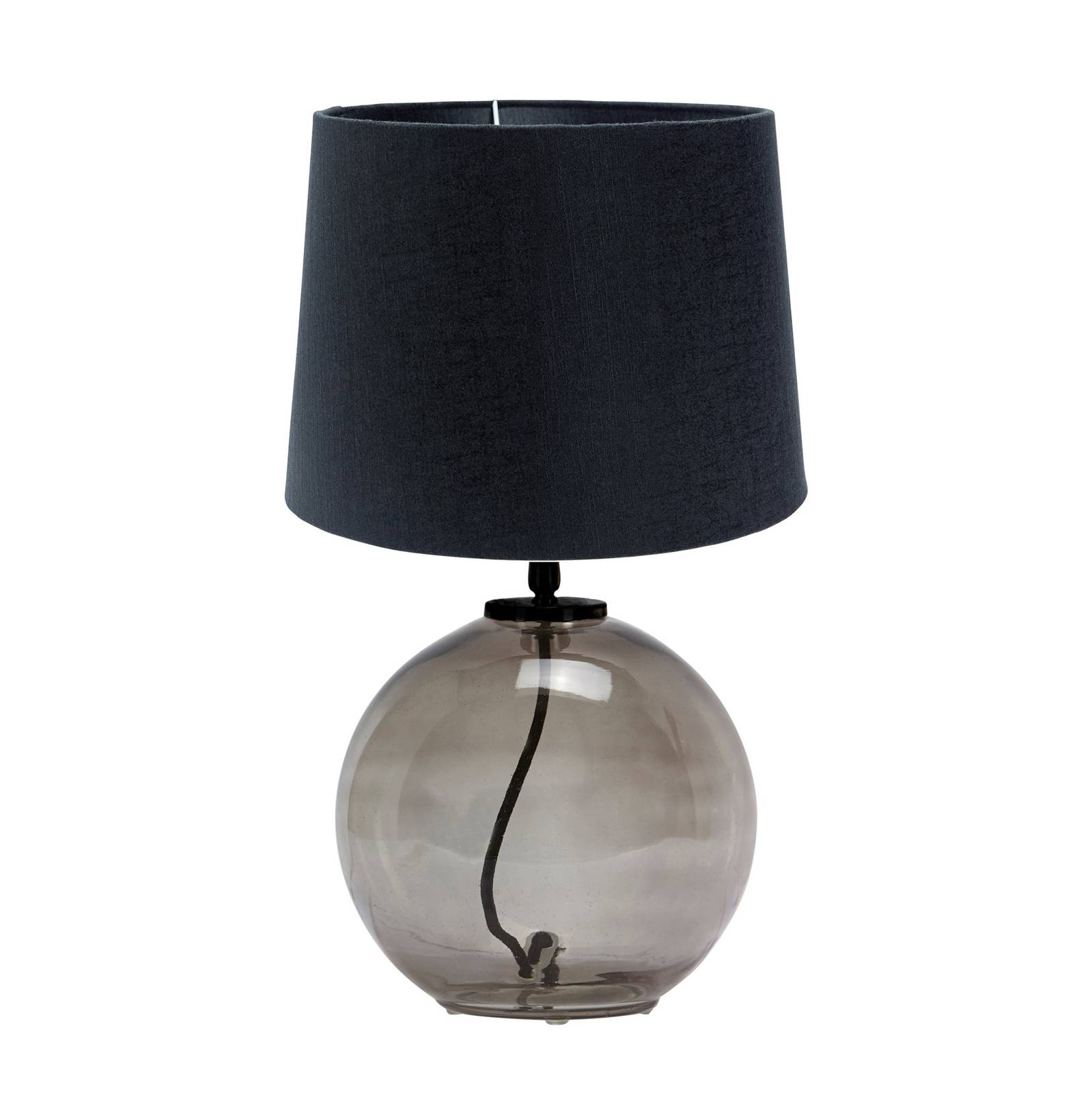 PR Home Jonna asztali lámpa Ø25cm füstüveg/fekete