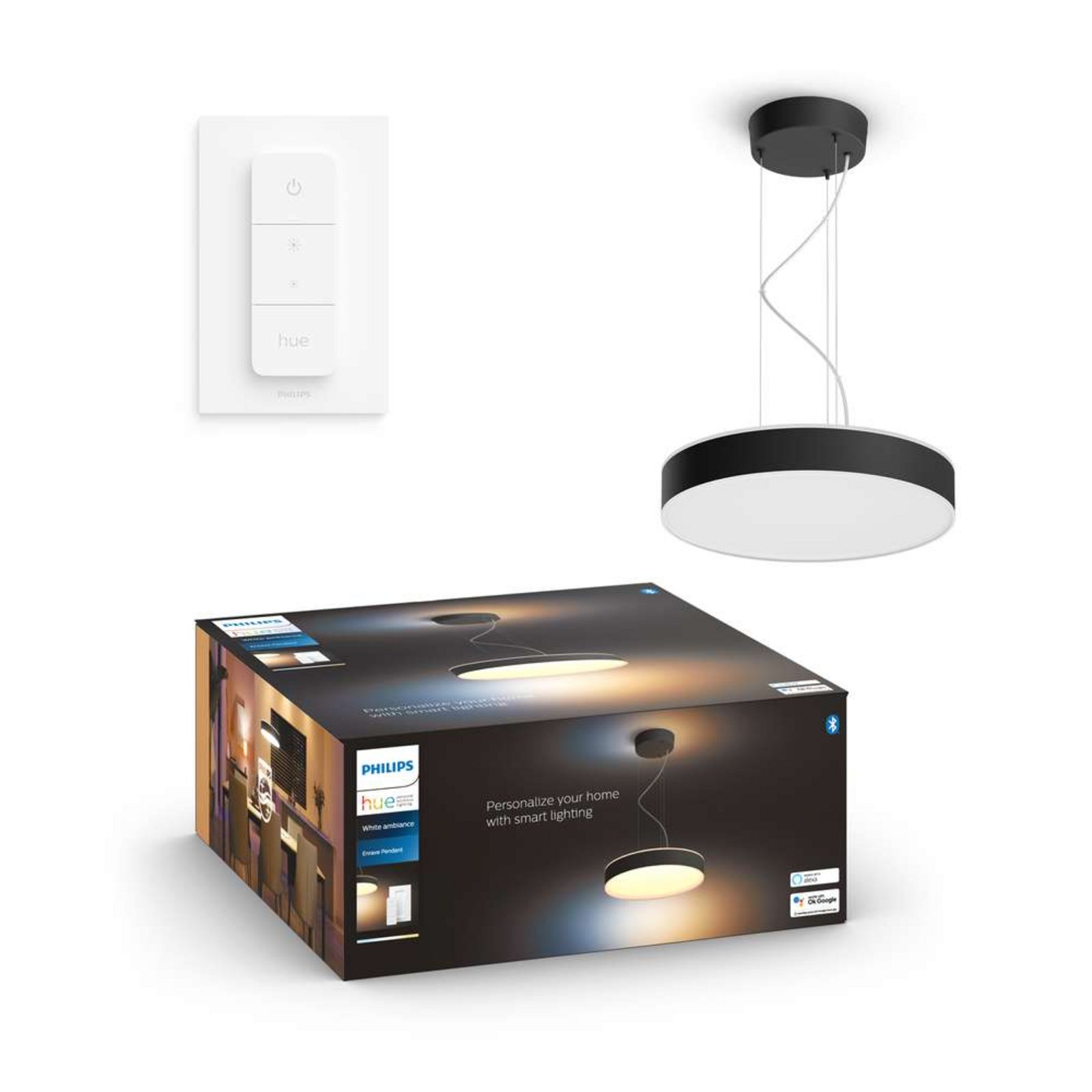 Hue Enrave Függőlámpa White Amb. Black - Philips Hue