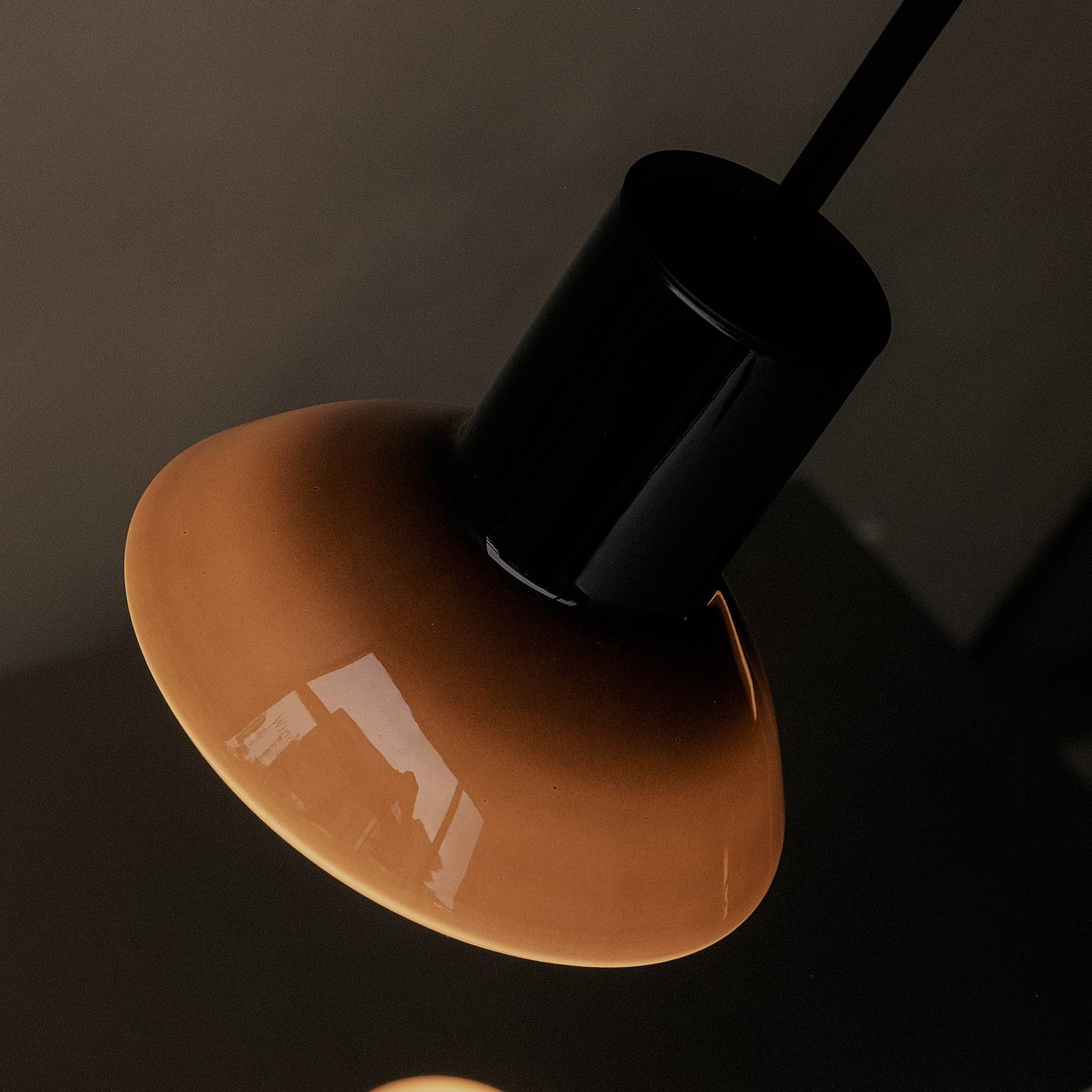 Lampa wisząca Grupa Onda, brązowa, Ø 17 cm, szkło, GU10
