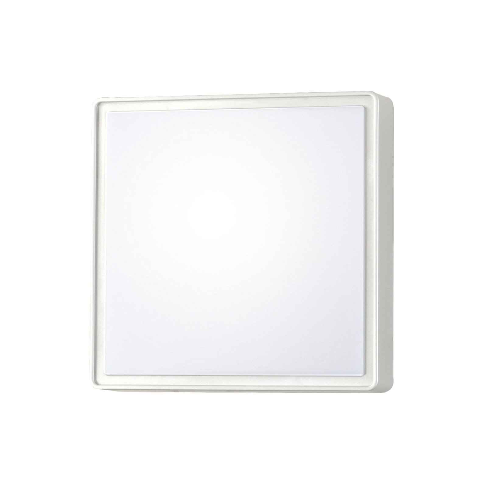 Aplique de pared Oban, 30 cm x 30 cm, sensor, 2 x E27, blanco, IP65