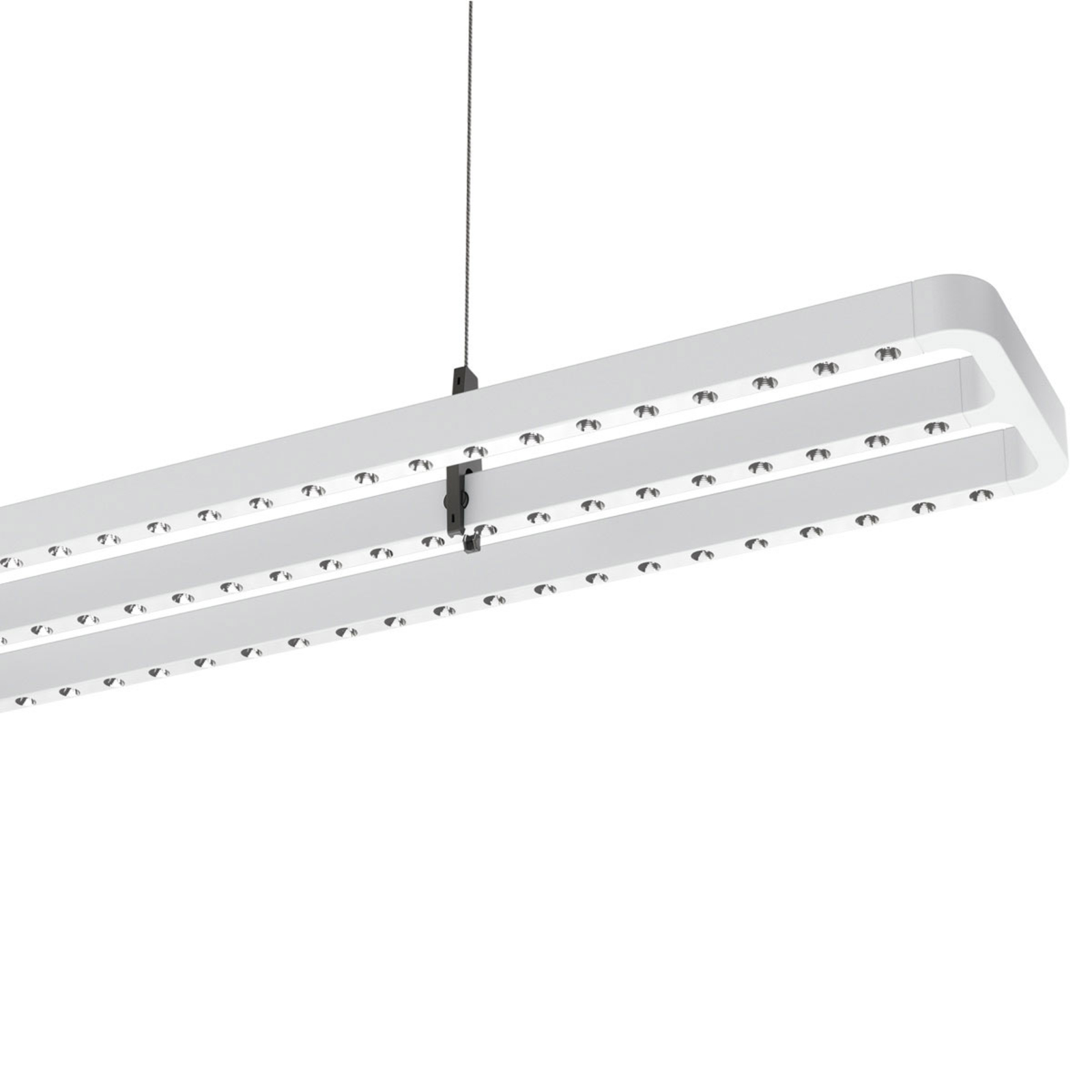 LED-hengelampe Small Line, sensor, 156 cm, hvit