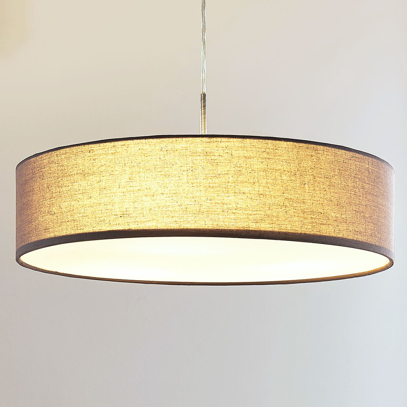 Lámpara colgante Sebatin para E27-LED, 50 cm, gris