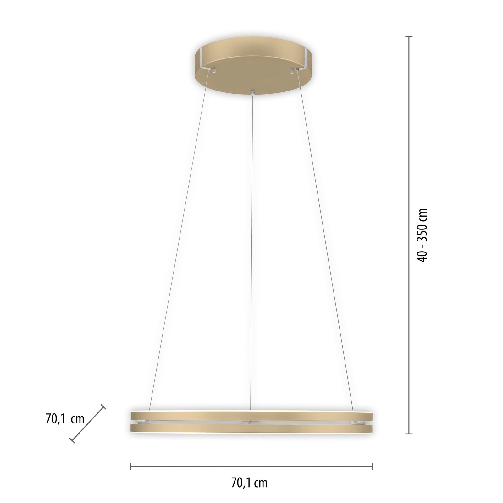 Pure E-Loop LED hanglamp, CCT, goud