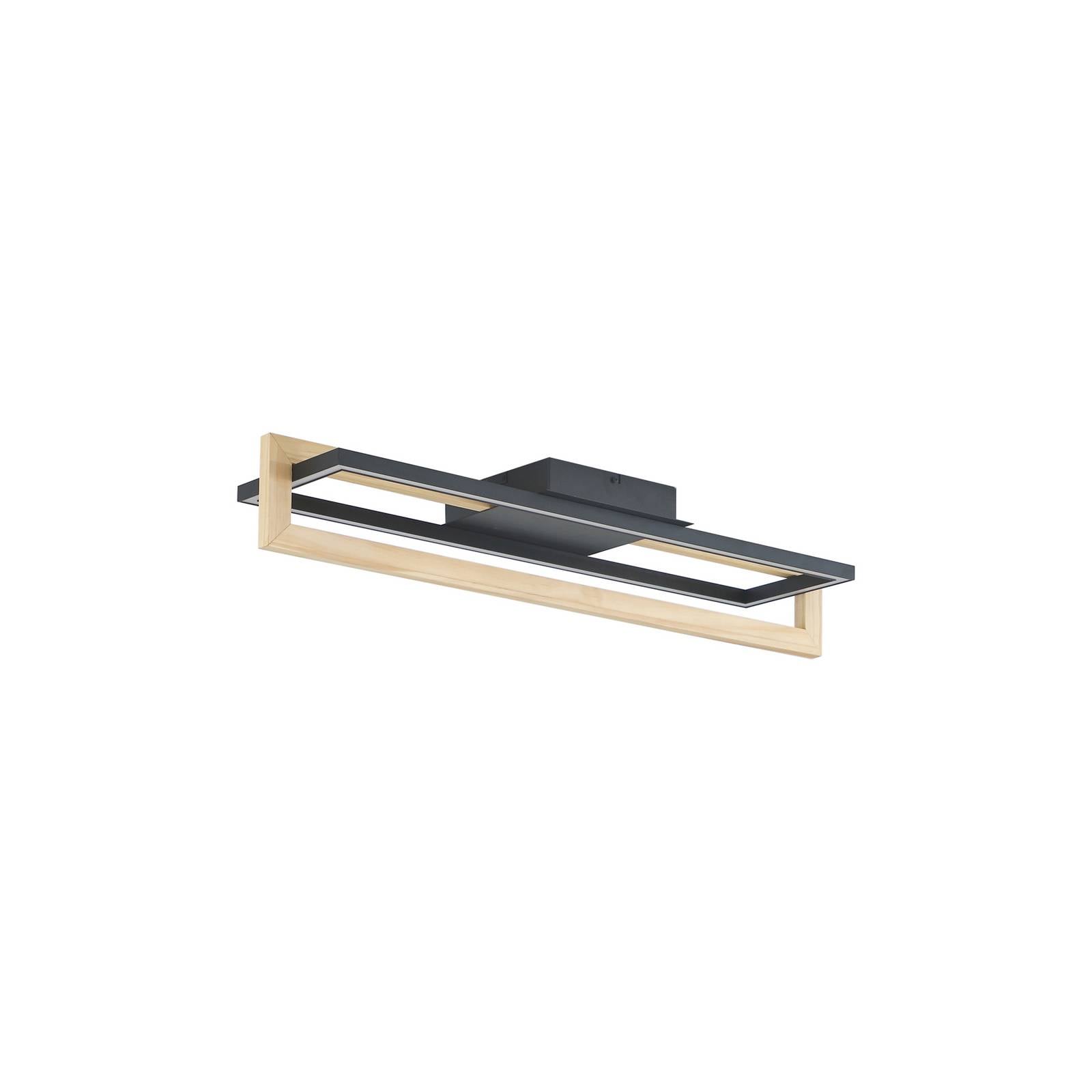 Lindby LED-Deckenleuchte Holamu, 80 cm, Holz