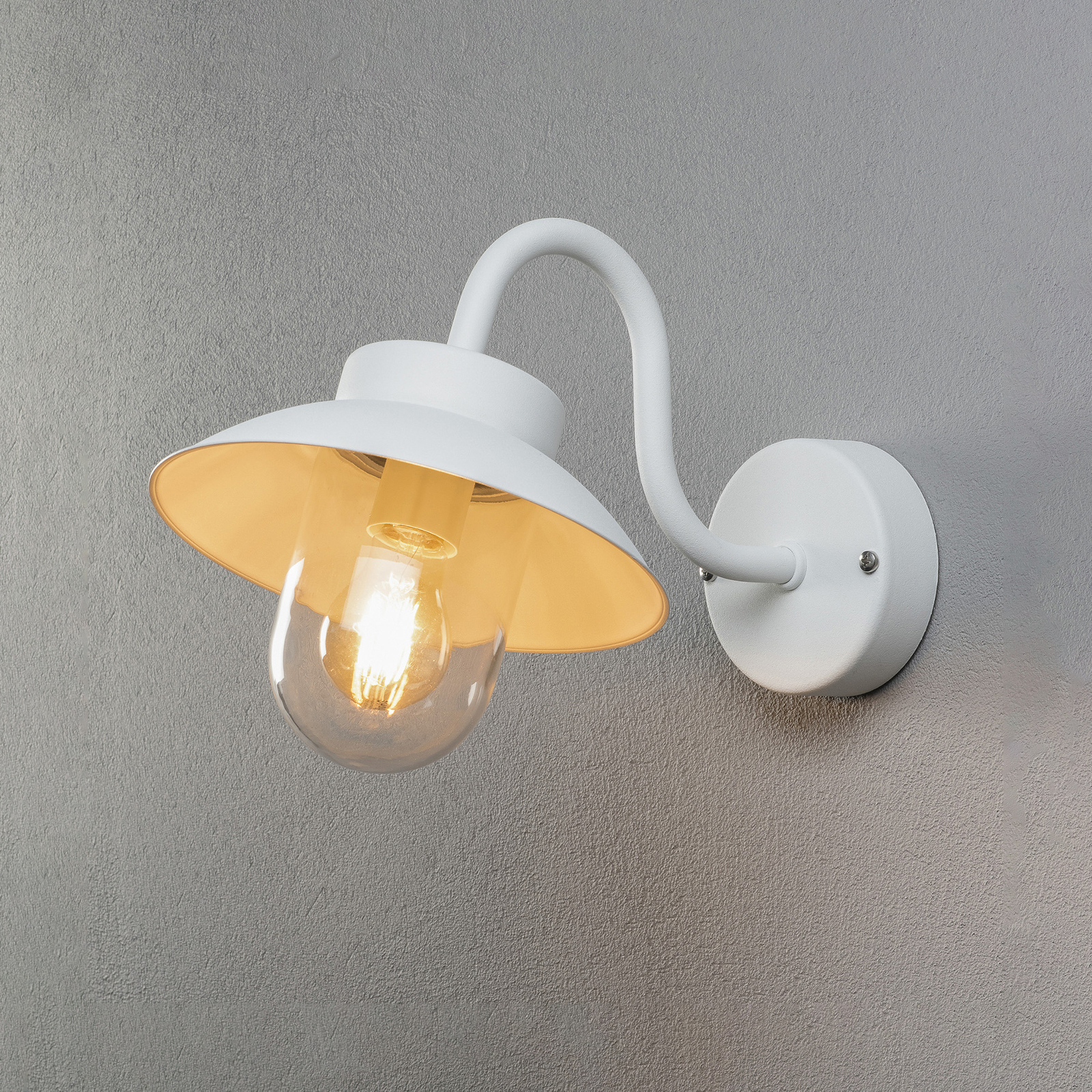 Außenwandleuchte Vega Mini, Breite 22 cm, weiß