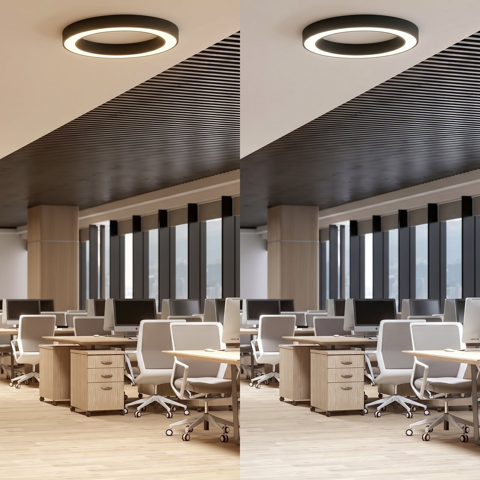 Plafoniera LED Arcchio Sharelyn, Ø 80 cm, nera, dimmerabile Plafoniera LED Arcchio Sharelyn, Ø 80 cm, nera, dimmerabile