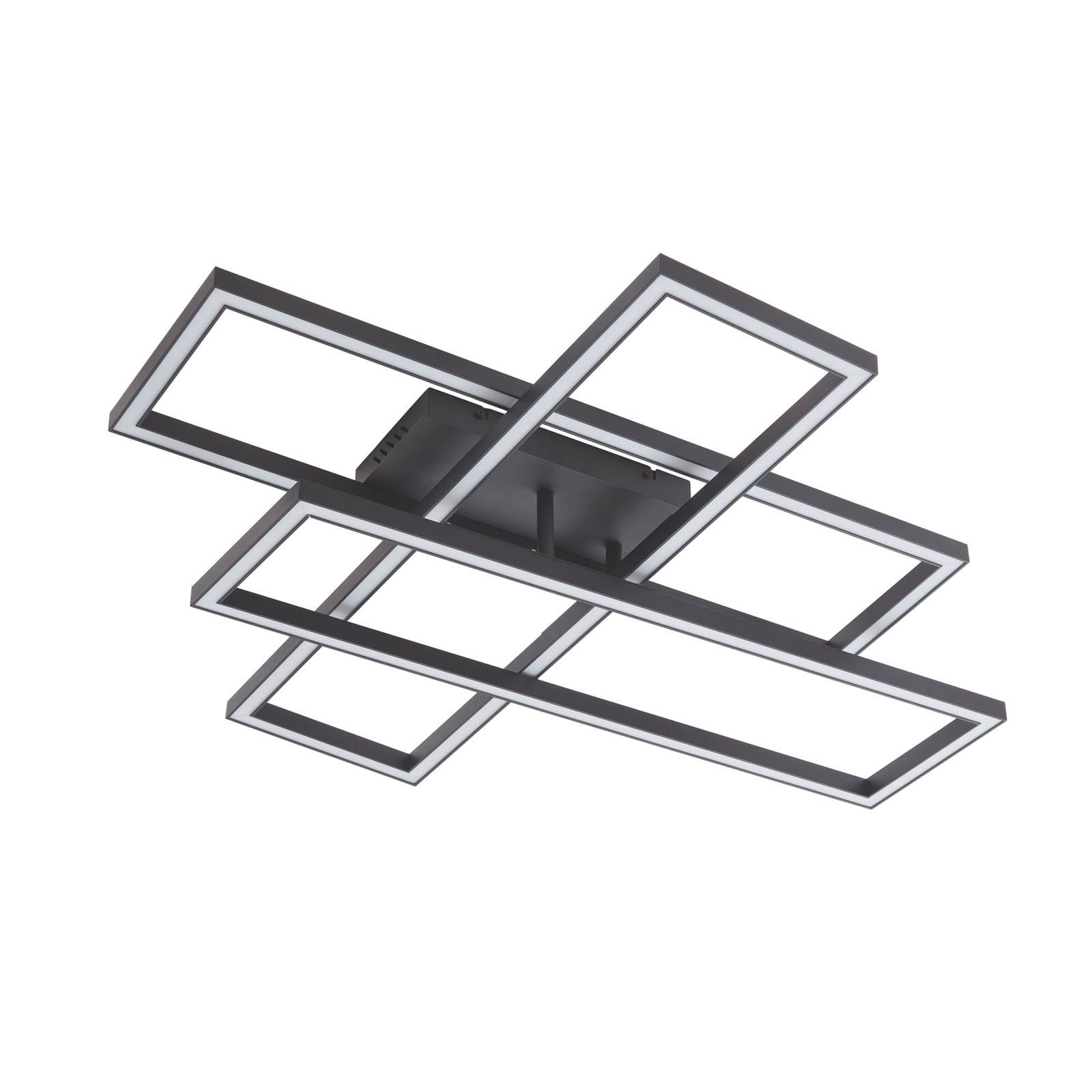 Lucande LED-Deckenlampe Tjado, 94 cm lang, schwarz, Metall