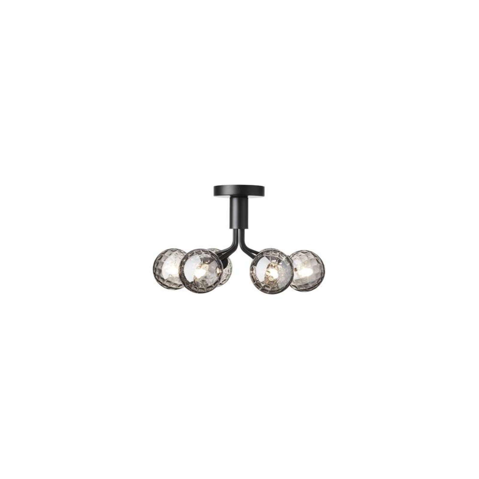 Lampa sufitowa Nuura Apiales 6, czarna/dymnoszara, Ø 50 cm