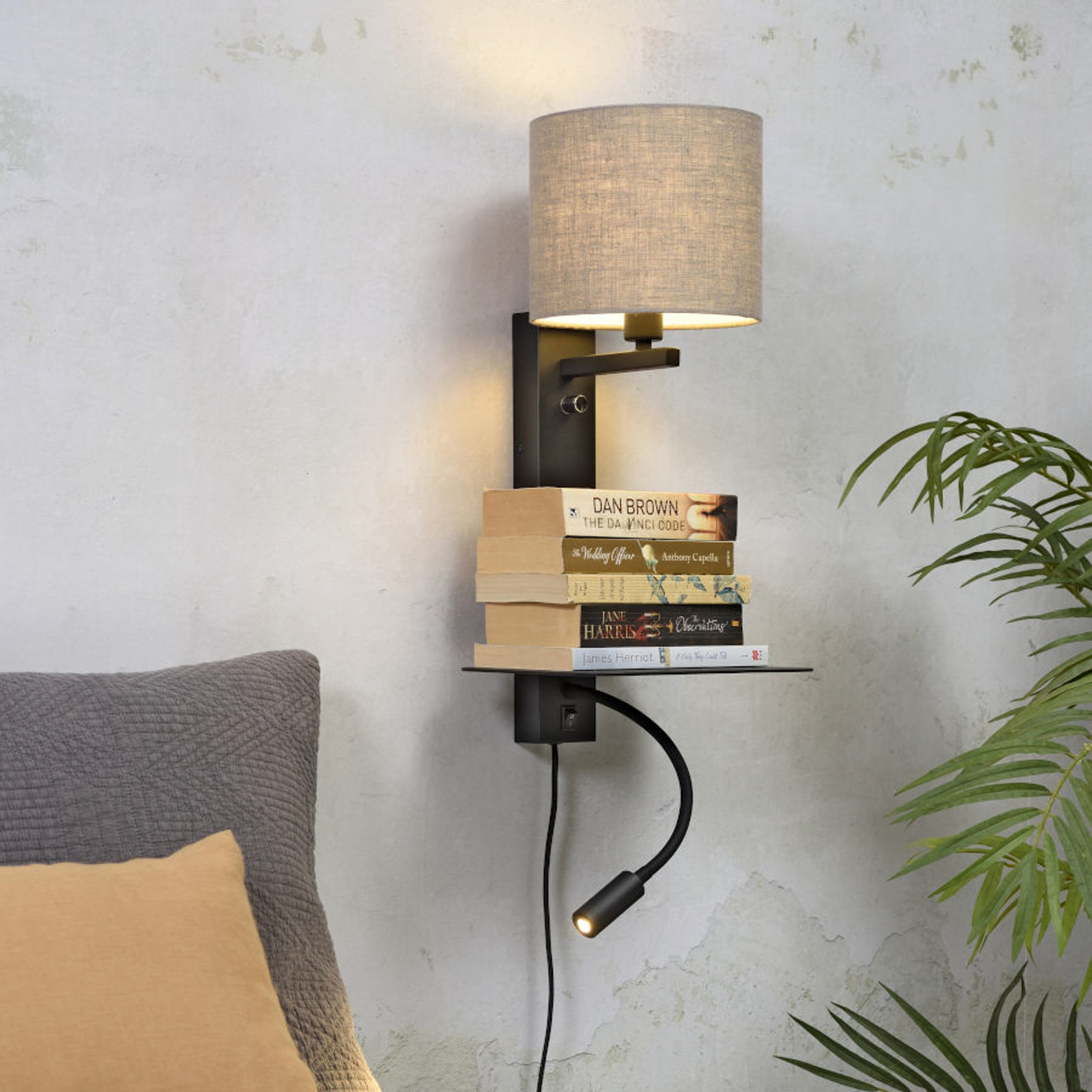 It’s about RoMi Florence reading lamp 2-bulb linen