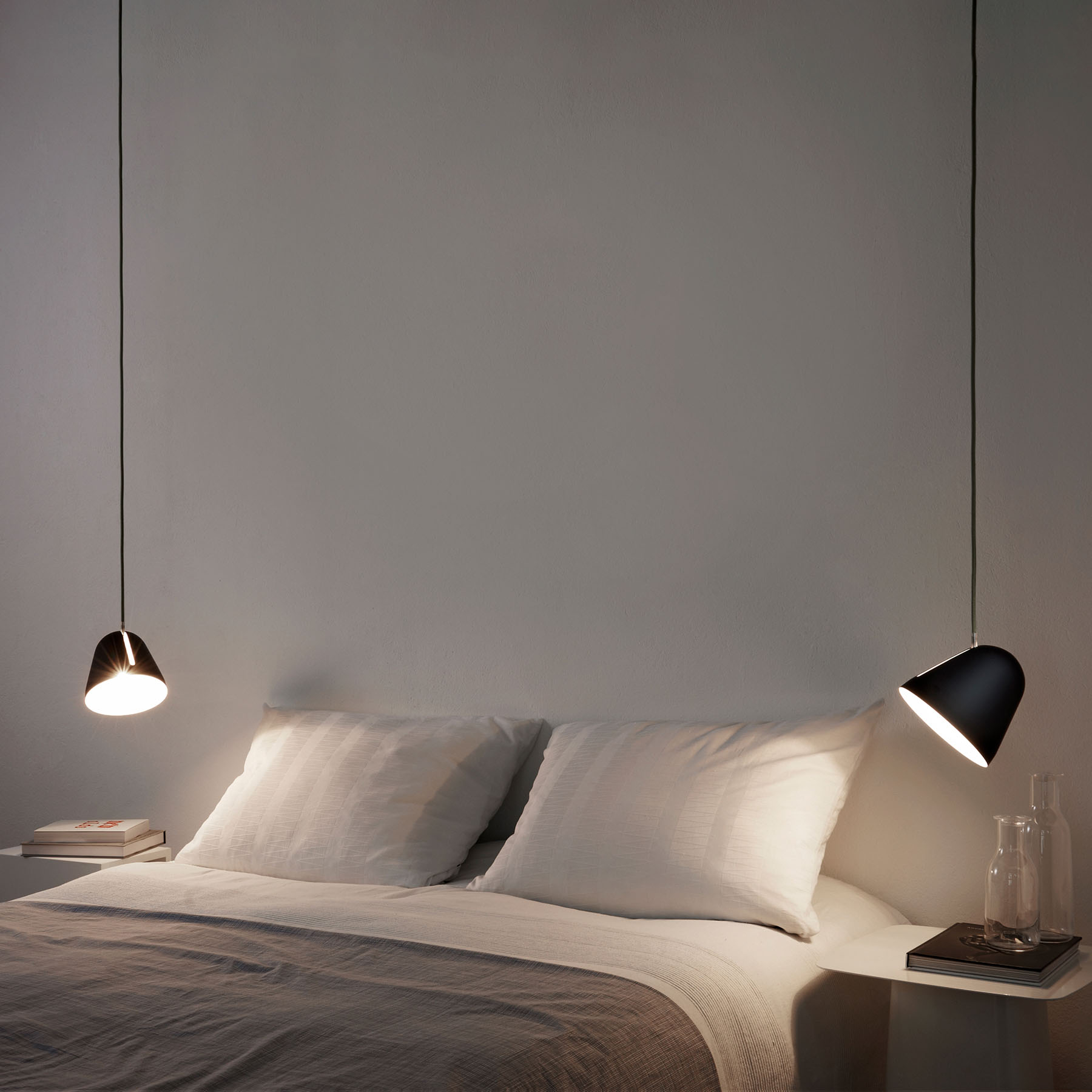 NYTA Nyta Tilt S pendant light, black 3 m cable,, for Living / Dining Room, aluminium, plastic, E14, 46 W, energy efficiency: A++, H: 16 cm