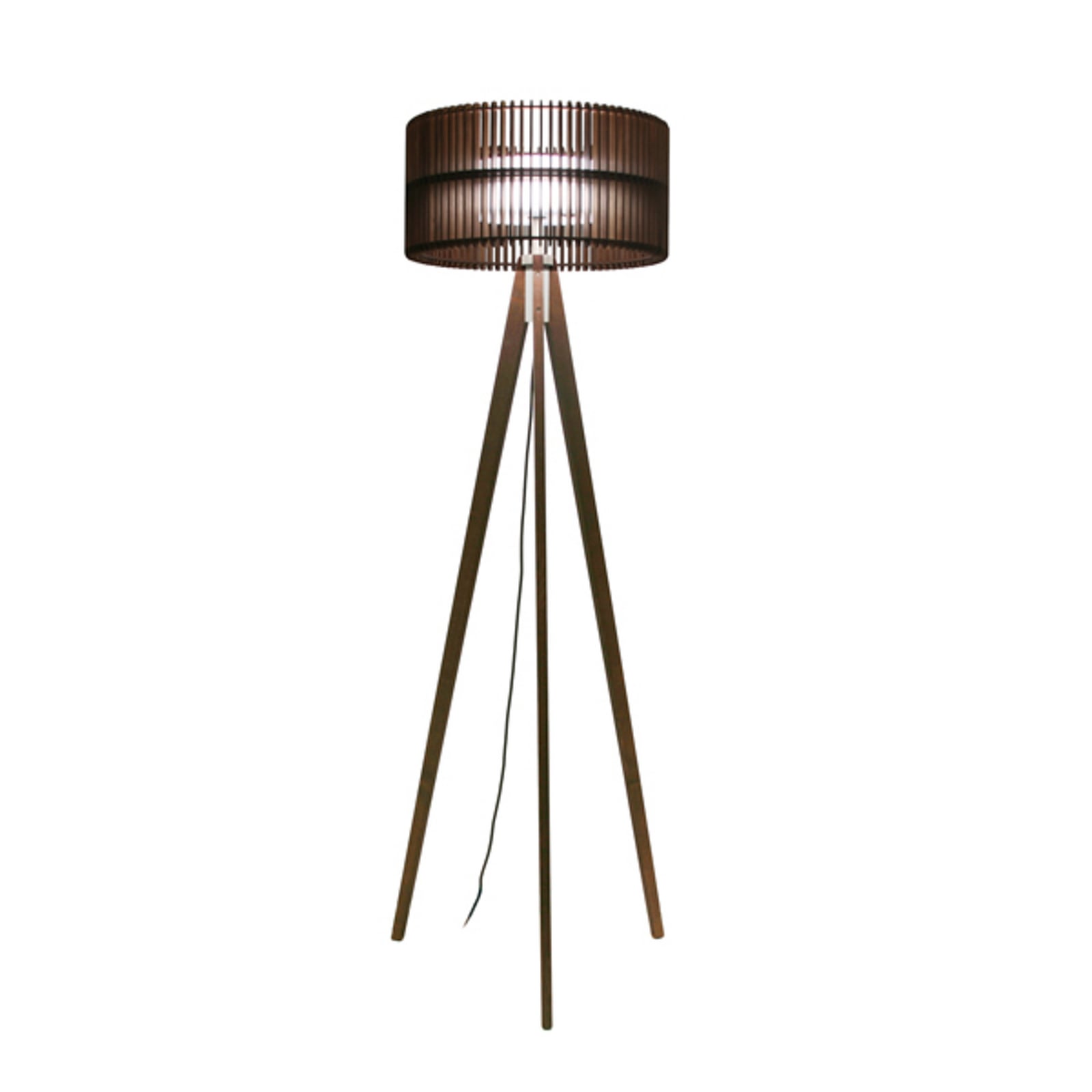 Lampadar LED Vivaa.free, nuc, 3000K, cu trei picioare, din lemn