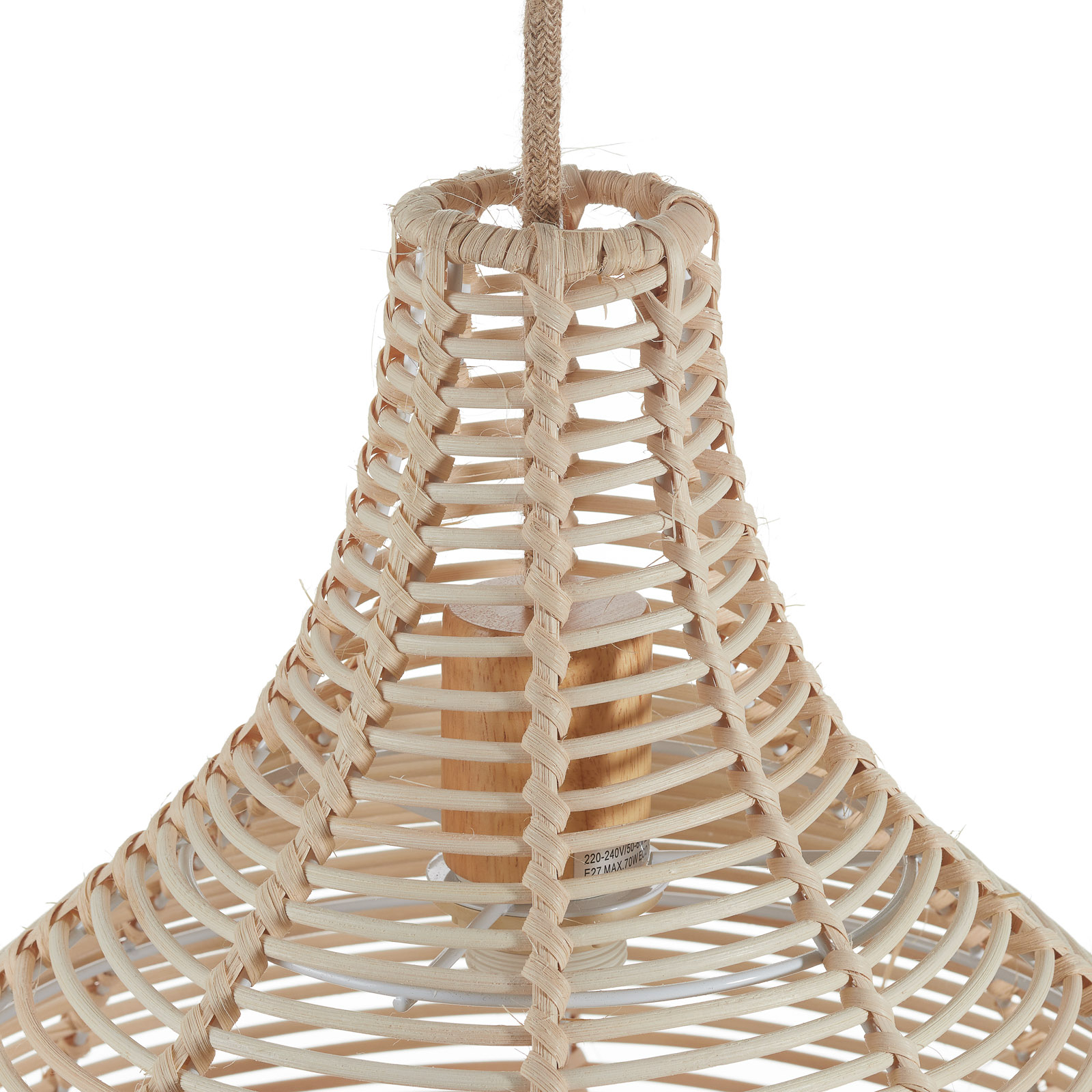 Závesná lampa Bolita z dreva, Ø 42 cm