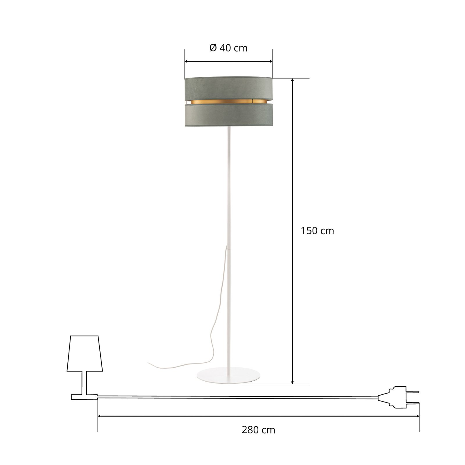 Golvlampa Golden Duo mynta/guld