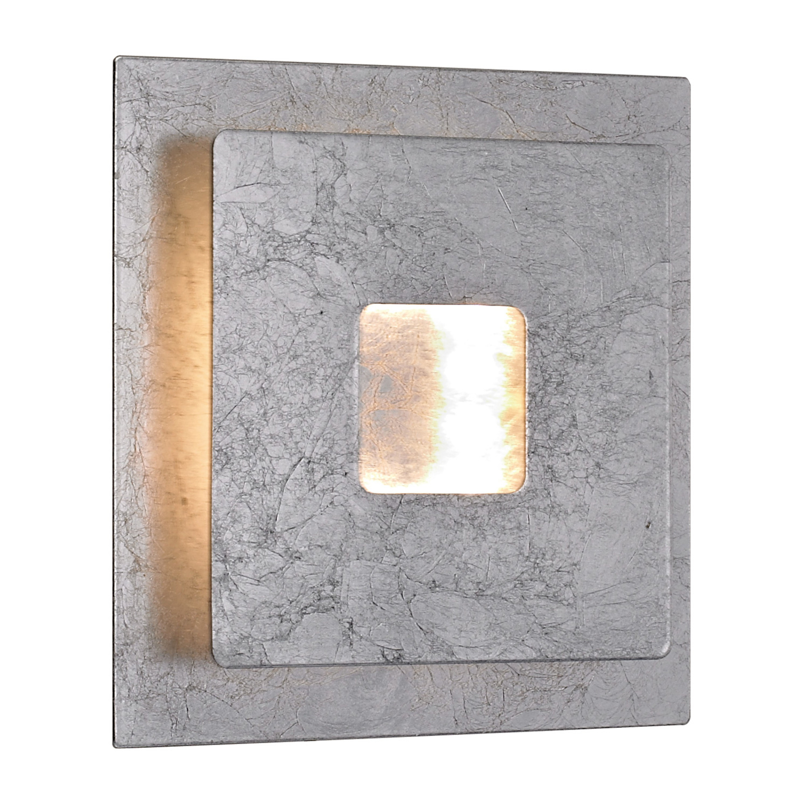 Wofi Ennis LED wall light with a silver leaf finish, for Living / Dining Room, metal, acrylic, 6 W, energy efficiency: A+, W: 18 cm, H: 18 cm