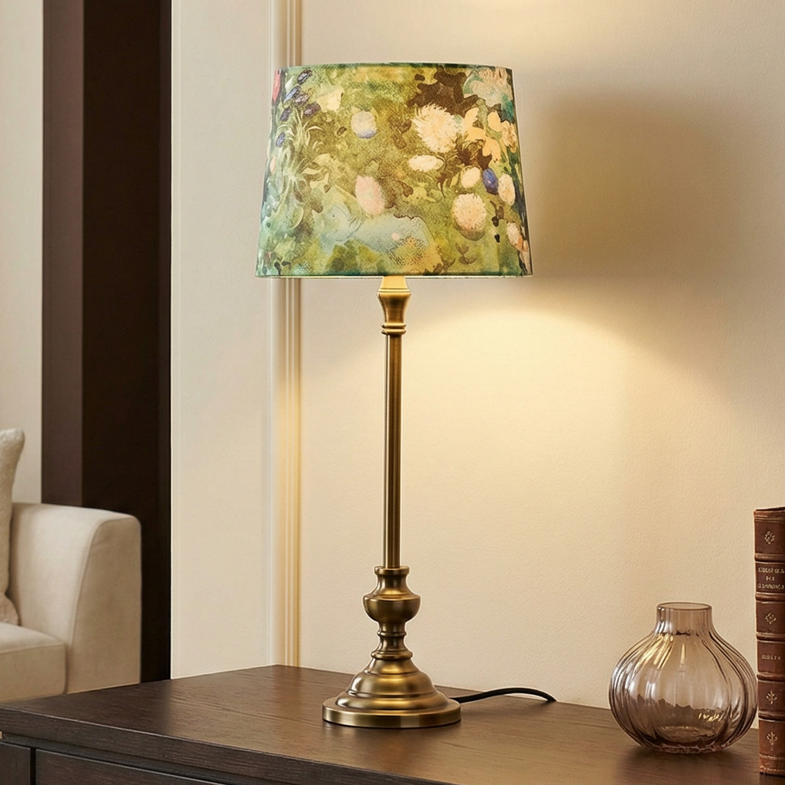 Pr Home Ορείχαλκος, Πράσινο Andrea Επιτραπέζιο Φωτιστικό Ορείχαλκο/Πράσινο Μοτίβο