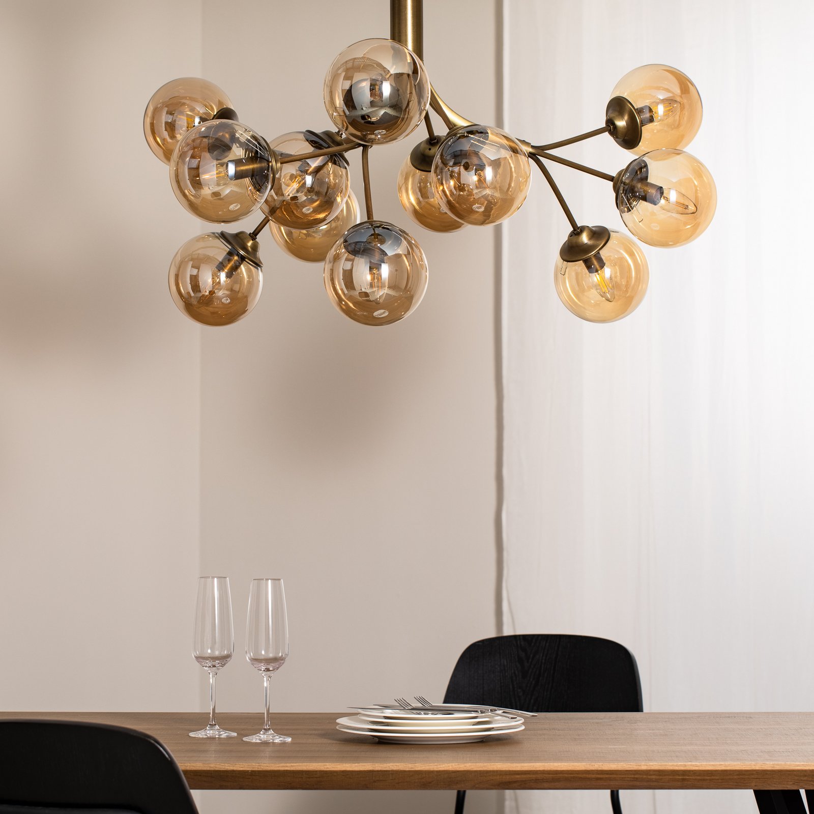 Taklampa AV-4286-12E, 12 lampor, antikguld