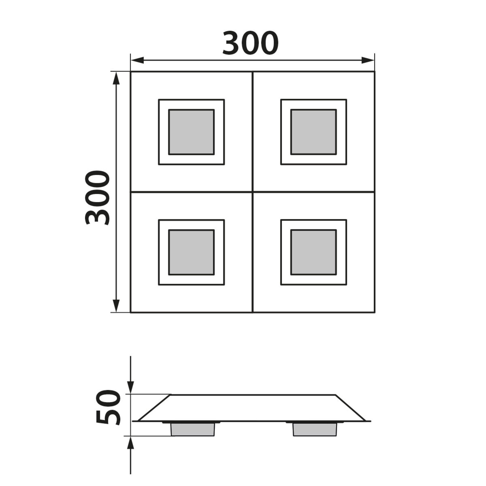 GROSSMANN Basic LED ceiling light 4flg.