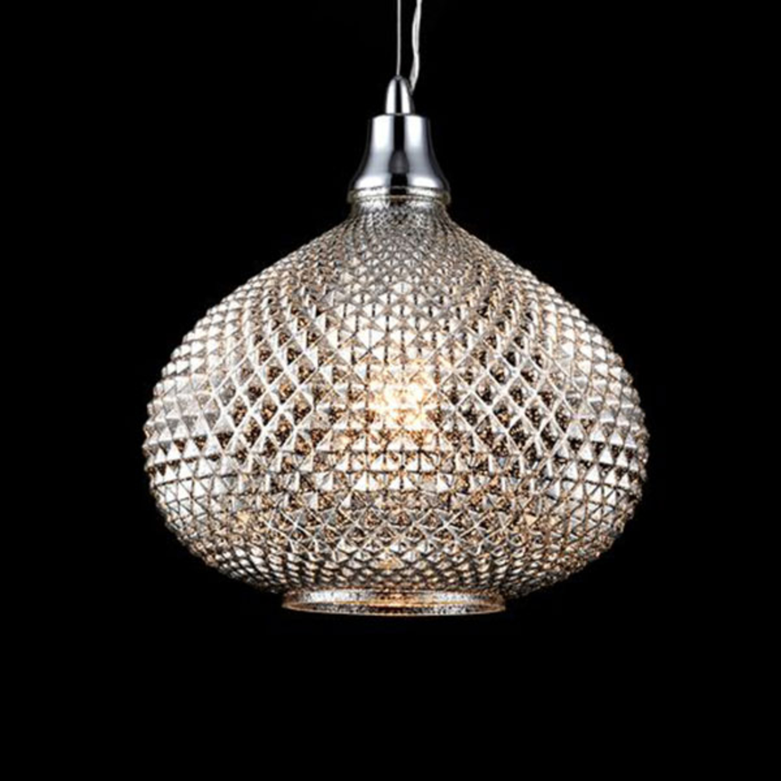 Maytoni Bulbous Moreno glass pendant light, for Living / Dining Room, metal, glass, E27, 60 W, energy efficiency: A++