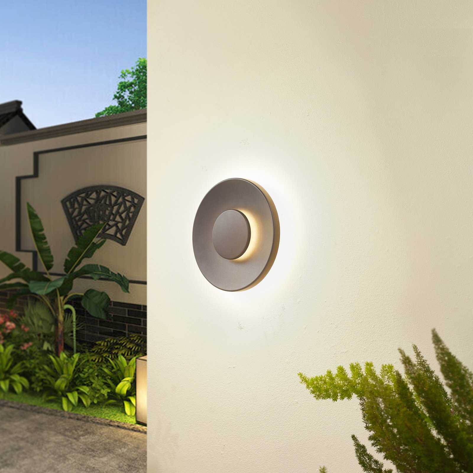 Lucande LED outdoor wall light Kayana, black, aluminium, 24 cm