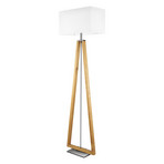 HerzBlut Bi Bob floor wooden base fabric lampshade
