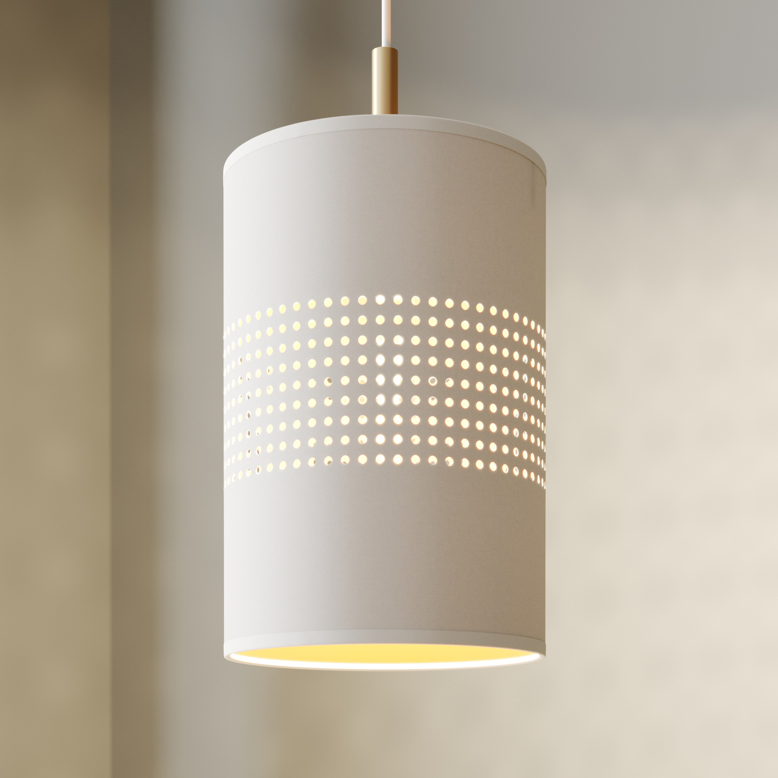 Bogart hængelampe, 1 lyskilde, hvid/guld