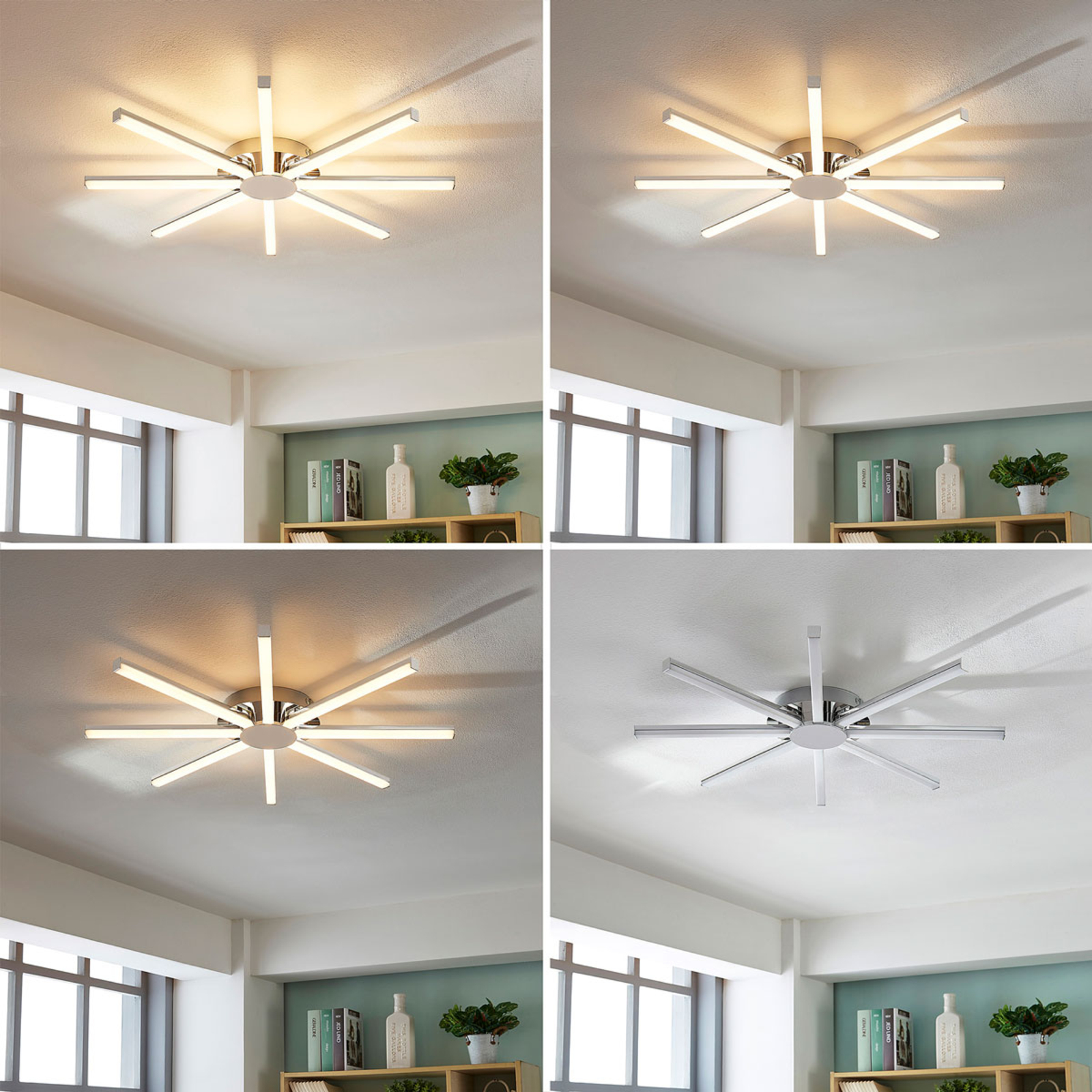 Sonnenförmige LED-Deckenlampe Korona, dimmbar 