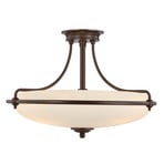 Griffin loftlampe, Ø 53 cm, bronze/opal – QUOIZEL