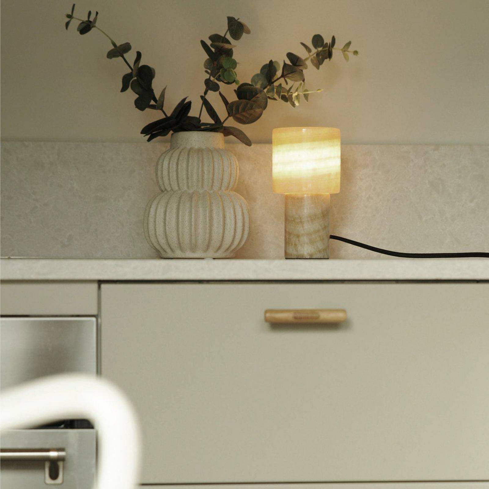 PR Home Tischleuchte Lucie, creme, Marmor, 16 cm hoch, G9 günstig online kaufen