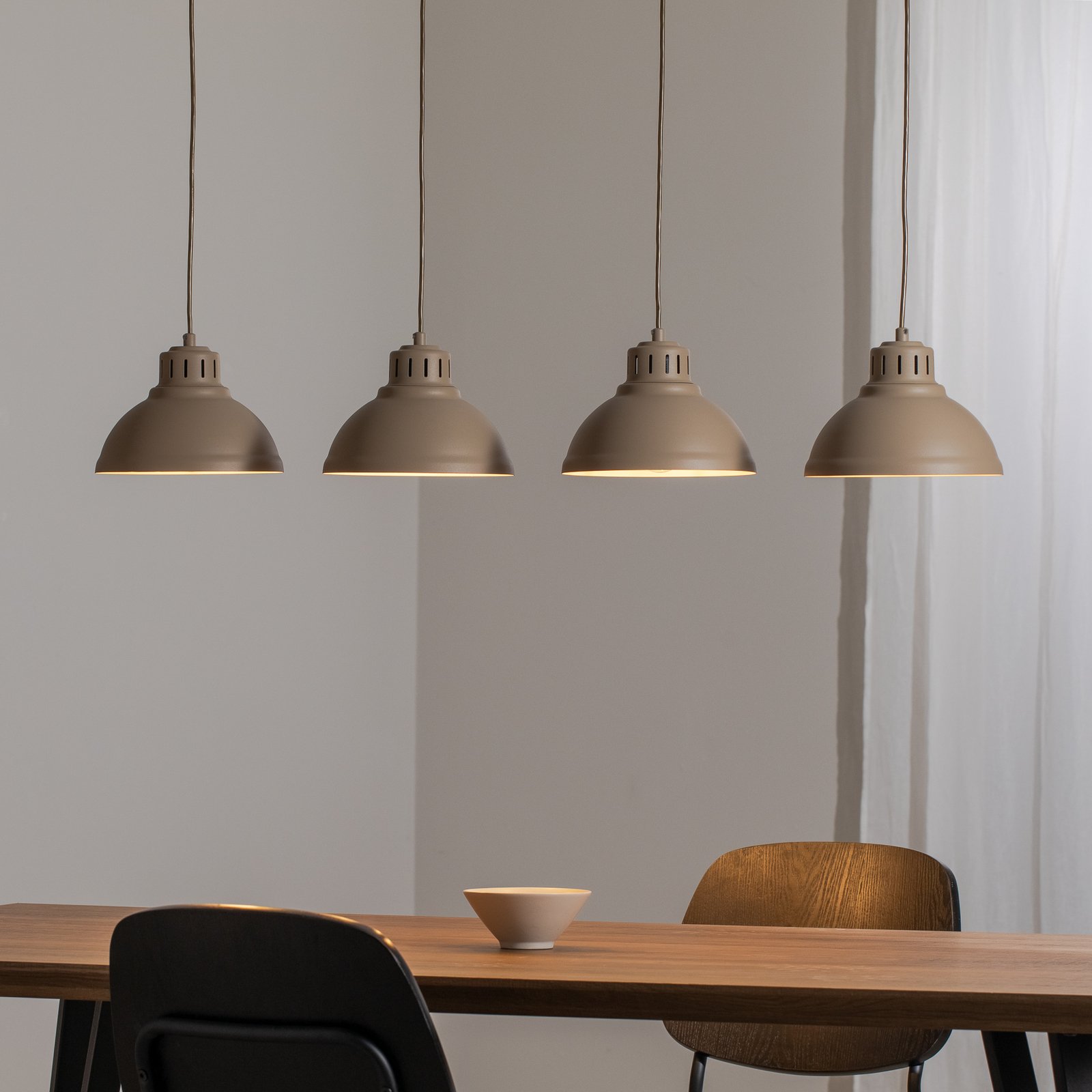 Suspension Sven, 4 lampes, beige, acier