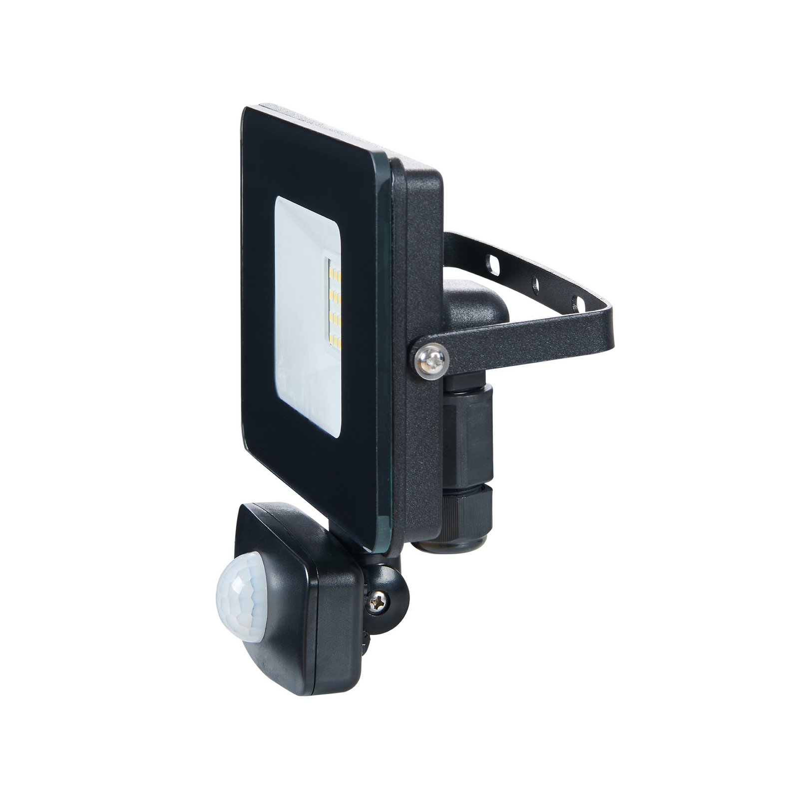 LED buitenspot Faedo 3 met sensor, zwart, 20W