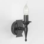 Middeleeuwse wandlamp SAXON, 1-lichts, zwart
