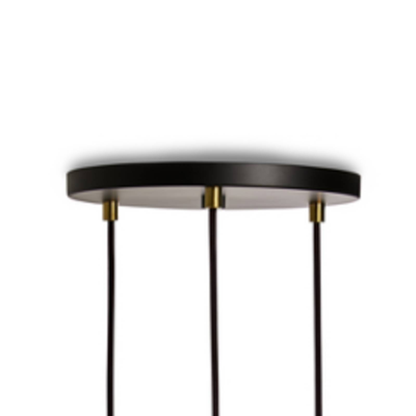 Tala Suspension Triple Pendant ronde E27 opale noir/chêne