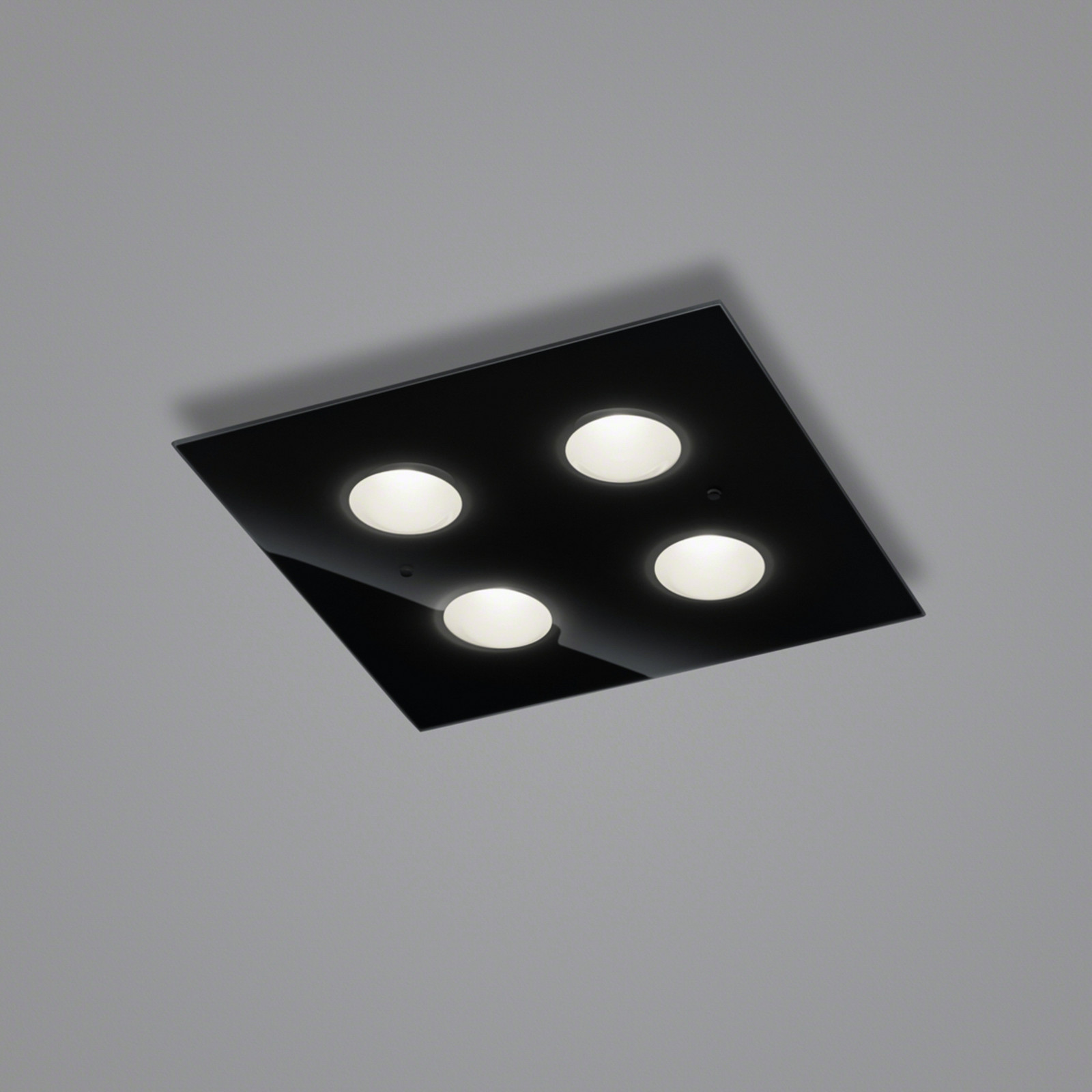 Helestra Nomi plafonieră LED 38x38 cm dim negru