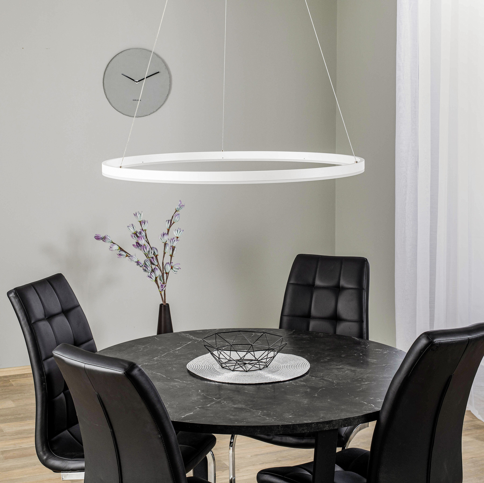 Závesné svietidlo Arcchio Albiona LED, biele, 80 cm