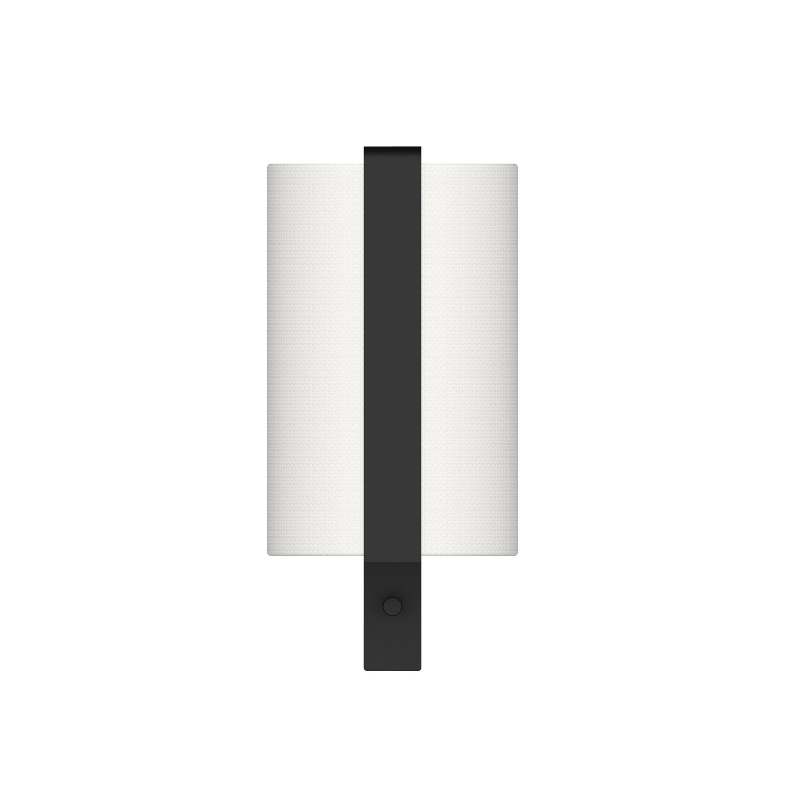 Candeeiro de parede OKOLO preto, Ø 16 cm, metal/tecido, E27-LED - GRUPA