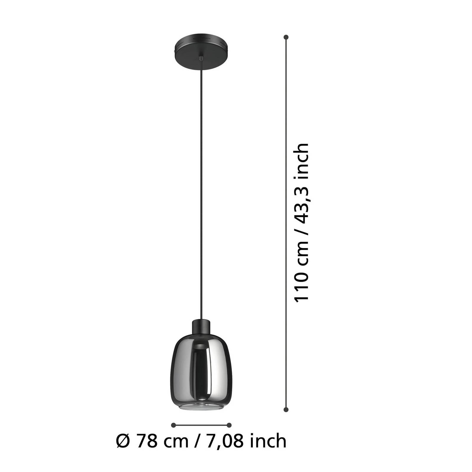 EGLO connect lampa wisząca LED Molochio-Z, 1-punktowa, czarna