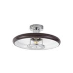 Plafoniera Branford, marrone, Ø 35 cm, metallo, stile retrò - Lindby